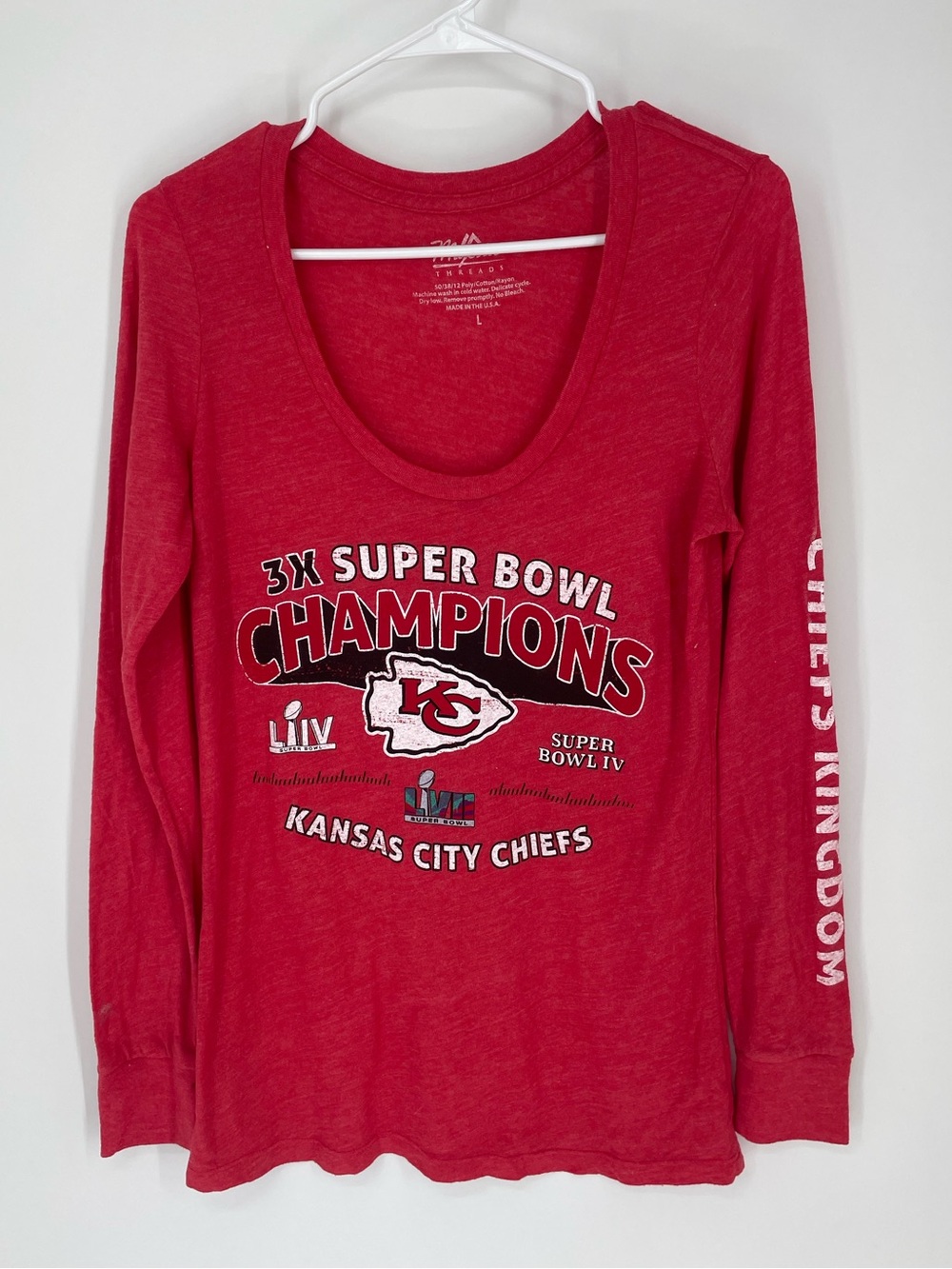 Kansas City Chiefs Super Bowl Champion Long Sleeve T Shirt Large - NFL